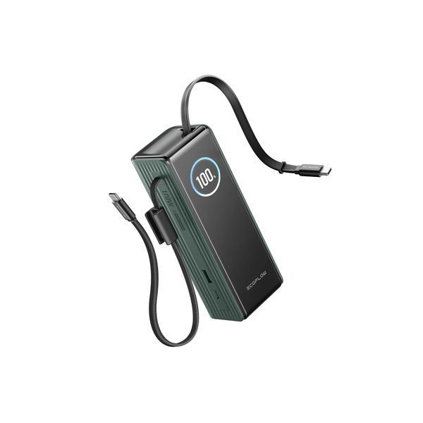 Павербанк EcoFlow RAPID Power Bank с кабелями 25000mAh зеленый EF-RAPID25K100W-G-EU фото
