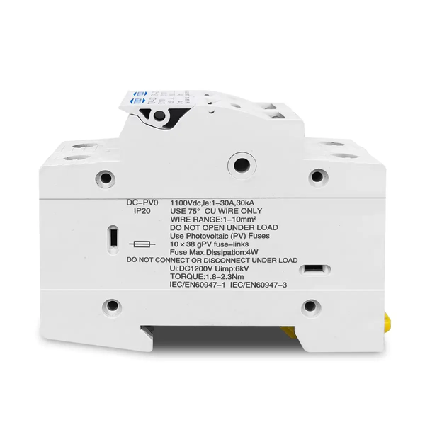 Тримач запобіжників TOMZN TOPV-30 2P 1100V DC для сонячних панелей PV систем TOMZNTOPV-302P1100VDC фото