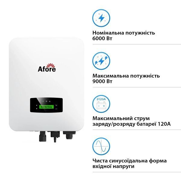 Гибридный однофазный инвертор Afore Aton AF6K-SLP Gen.2 1683328270 фото