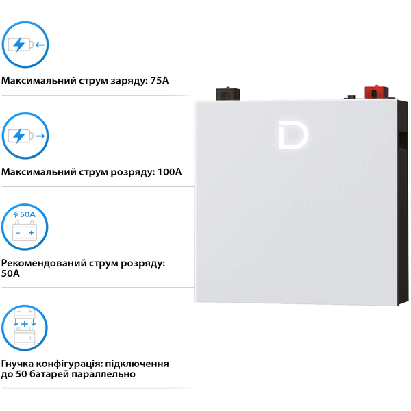 Акумуляторний модуль Dyness DL5.0C Pro 51.2v 100ah 5.12kwh LiFePo4 PEAKBLV5.051.2DY09 фото