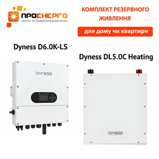 Комплект безперебійного живлення Dyness D6.0K-LS 6кВт  + Dyness DL5.0C Heating (5,12 кВт*год/ 51,2 В) Dyness D6.0K-LS_ DynessDL5.0CHeating фото
