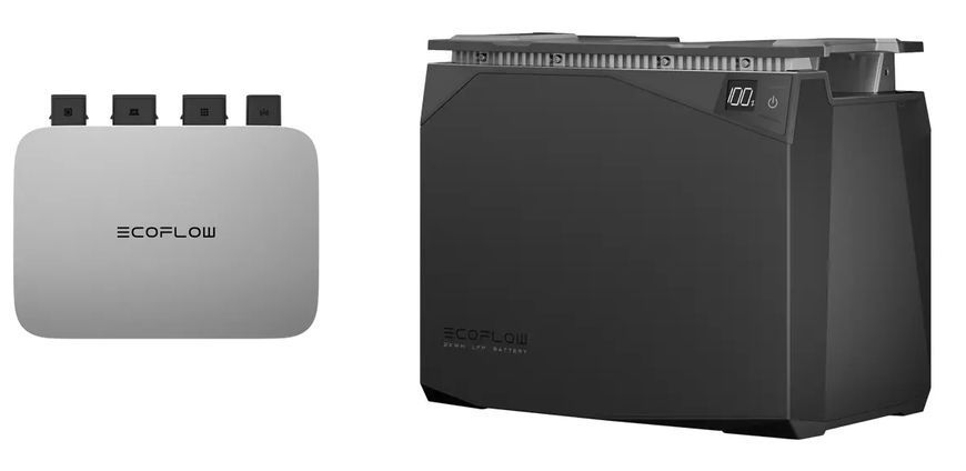 Комплект EcoFlow PowerStream - мікроінвертор 800W+ Power Kit Battery 2kWh EFPowerStreamMI-EU-800W/ZPTSP300-2-AKIT-4 фото