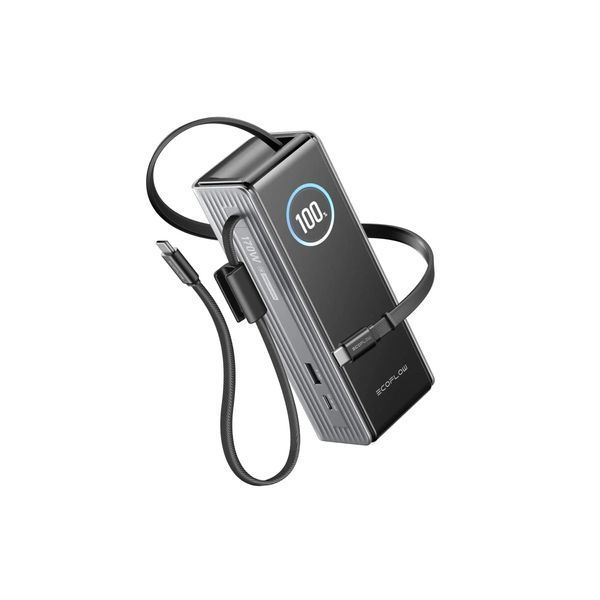 Павербанк EcoFlow RAPID Power Bank з кабелями 25000mAh сріблястий EF-RAPID25K100W-S-EU фото
