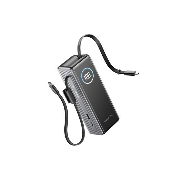 Павербанк EcoFlow RAPID Power Bank з кабелями 25000mAh сріблястий EF-RAPID25K100W-S-EU фото