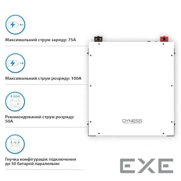 Акумуляторна батарея Dyness DL5.0C Heating (5,12 кВт*год/ 51,2 В) DL5.0CHeating512 фото