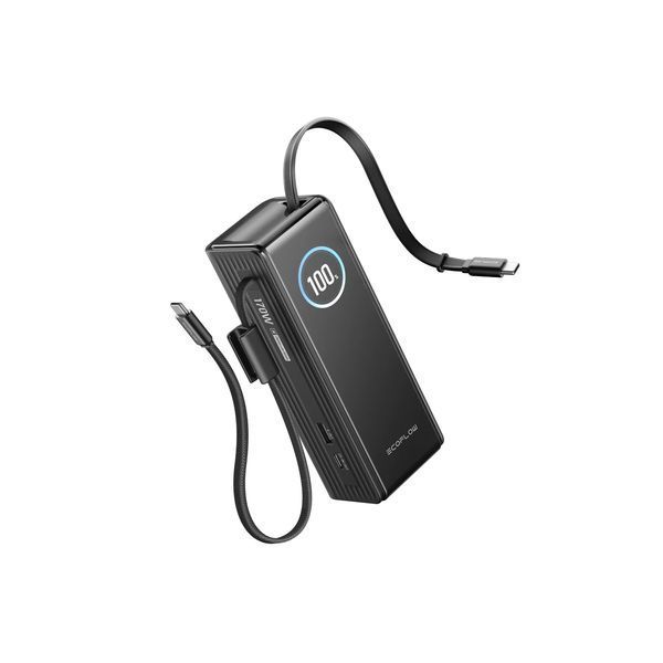 Павербанк EcoFlow RAPID Power Bank з кабелями 25000mAh чорний EF-RAPID25K100W-B-EU фото