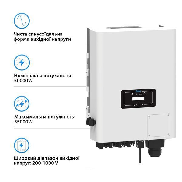 Сетевой инвертор DEYE SUN-50K-G04 (50 кВт, 3 фази, 4 МРРТ) PEINVN5004DE32 фото