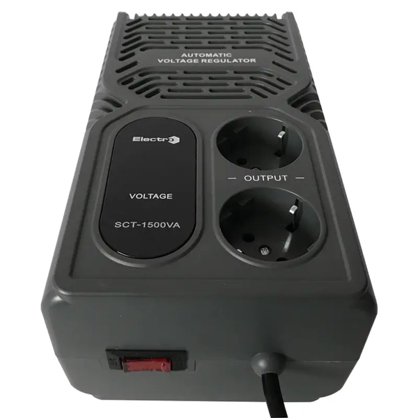 Стабілізатор напруги релейний SCT-1500 (2 розетки) ElectrO SCT15EL2 фото